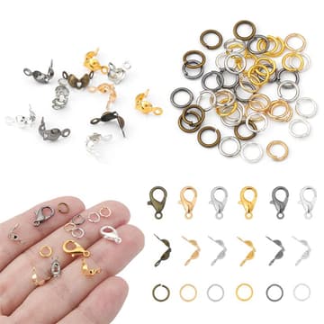 80 pcs/bag Lobster Clasp Connector Rings Chain End Clasps for Bracelet Necklace Chain DIY Jewelry Making Accessories