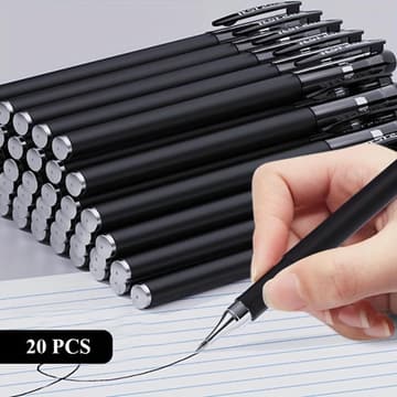 20 Pack 0.5mm Black Gel Pens for School Office Business Signing Student Exams