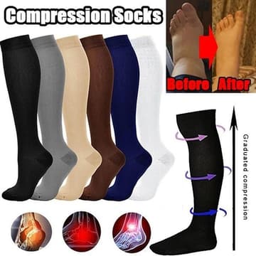 Unisex compression long socks vein relief leg support knee-high stockings