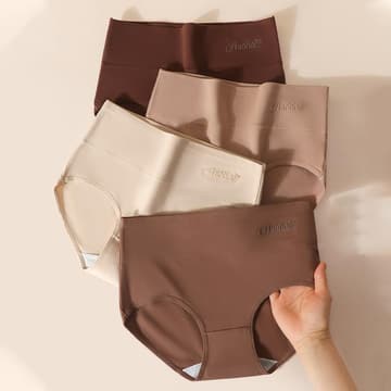 4Pcs Plus Size High-Waist Cotton Women's Shaping Briefs Butt Lifting Tummy Control Breathable