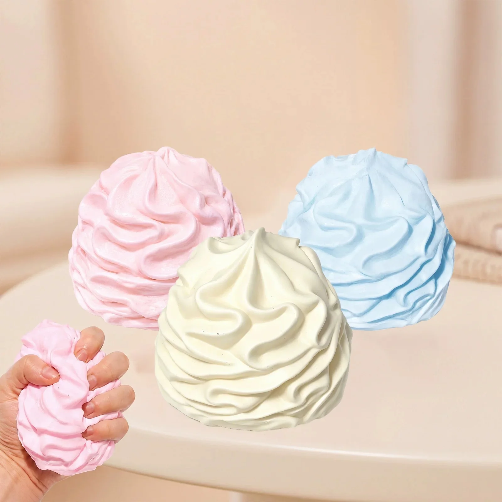 Cream Roll Squishy Soft Rubber Fidget Stress Relief Toy — Product detail image 1
