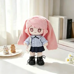 22cm Cream Satin Strawberry Sweet Dress Doll Outfit-2