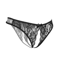 Sexy Sheer Lace Crotchless Open Crotch Women's Thong-6