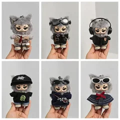 Min Yi Plush Pendant with Faux Leather Jacket & Skirt Outfit-1