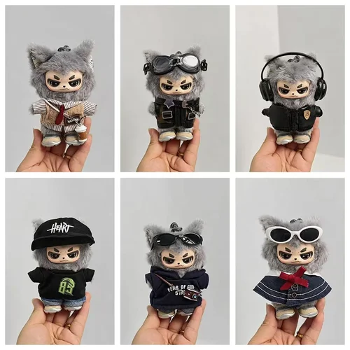 Min Yi Plush Pendant with Faux Leather Jacket & Skirt Outfit