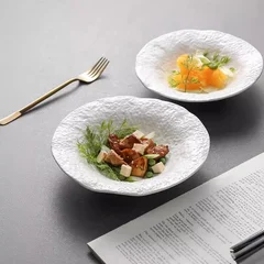 Stone-Textured Ceramic Deep Plate & Serving Bowl-4