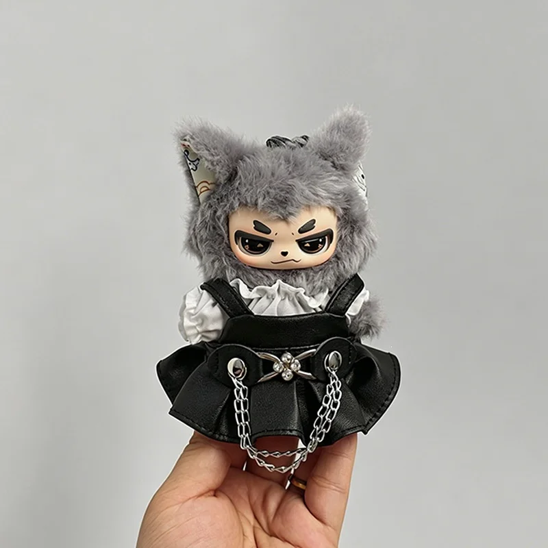 Min Yi Plush Pendant with Faux Leather Jacket & Skirt Outfit — Product detail image 4