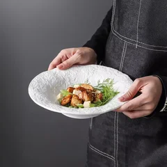 Stone-Textured Ceramic Deep Plate & Serving Bowl-2