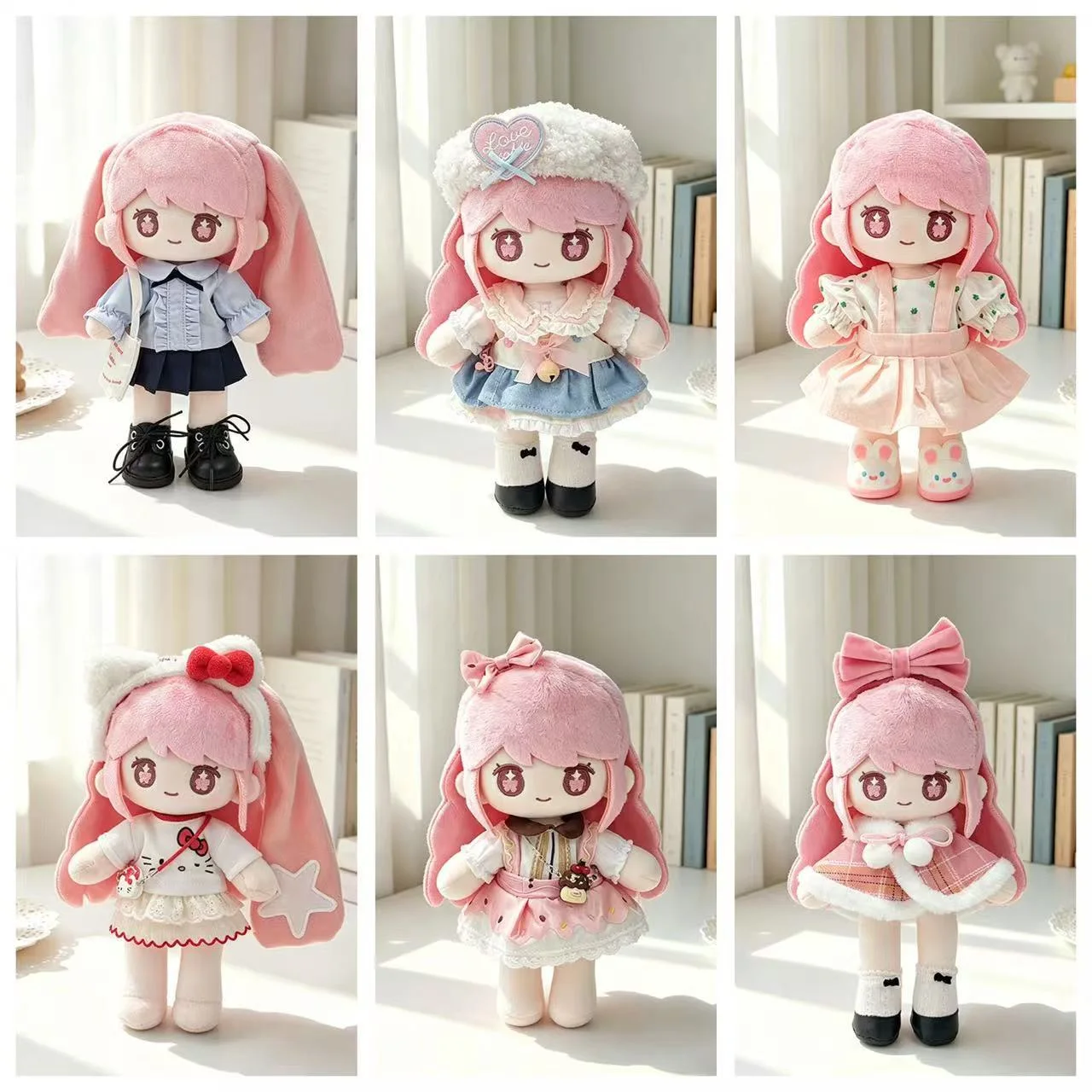 22cm Cream Satin Strawberry Sweet Dress Doll Outfit — Product detail image 1