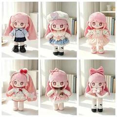 22cm Cream Satin Strawberry Sweet Dress Doll Outfit-1