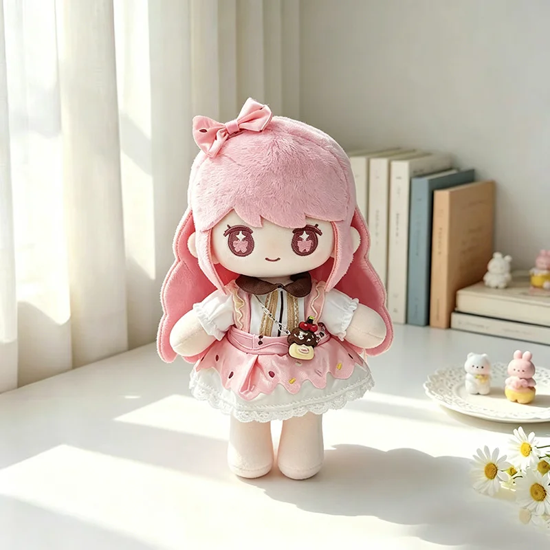 22cm Cream Satin Strawberry Sweet Dress Doll Outfit — Product detail image 4