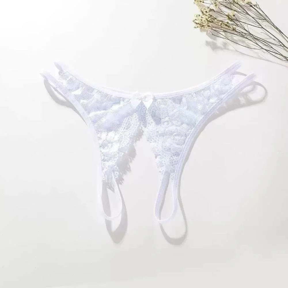Sexy Sheer Lace Crotchless Open Crotch Women's Thong — Product detail image 4