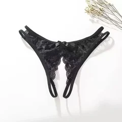 Sexy Sheer Lace Crotchless Open Crotch Women's Thong-3