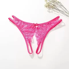 Sexy Sheer Lace Crotchless Open Crotch Women's Thong-video