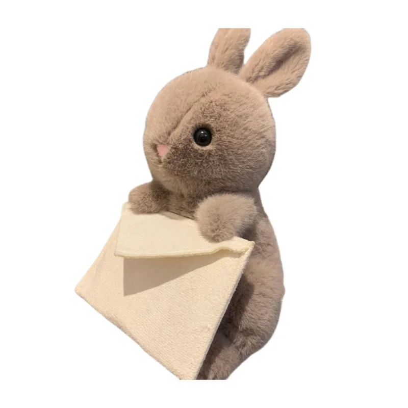 Messenger Bunny Plush Toy, Gray Cute Fluffy Companion Doll for Gifting — Product detail image 16