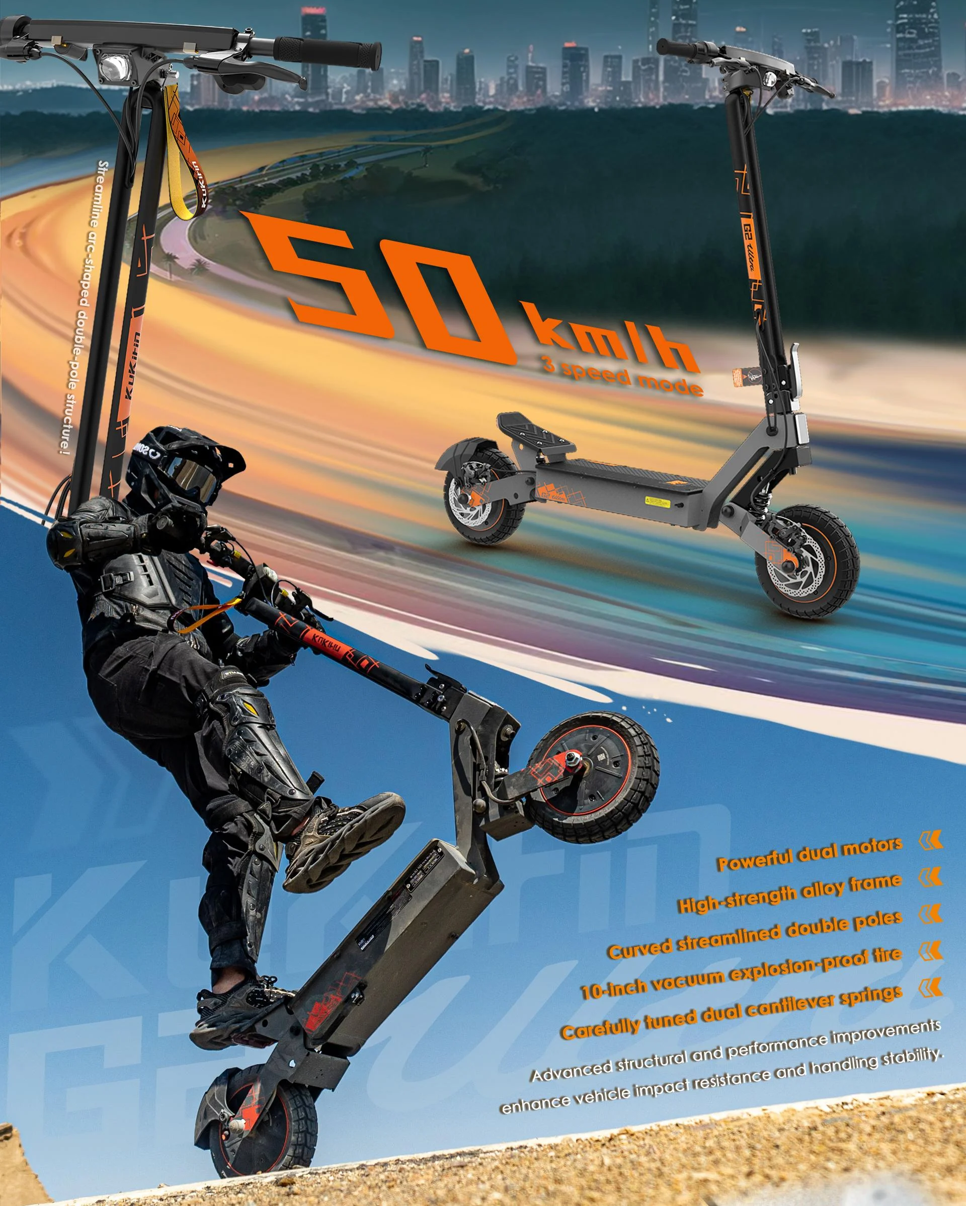 Kukirin G2 Ultra 800W Dual Motor Foldable Electric Scooter – 48V 18AH — Product detail image 6