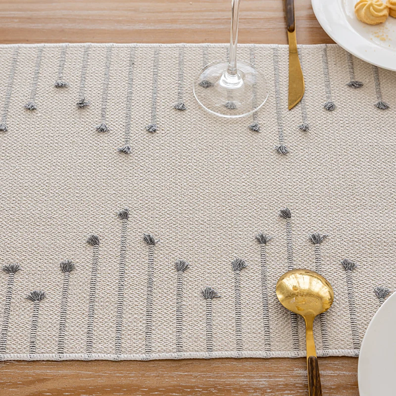 Linen-Blend Table Runner, Elegant Dining Table Cloth, Fabric Tea Table Cover — Product detail image 3