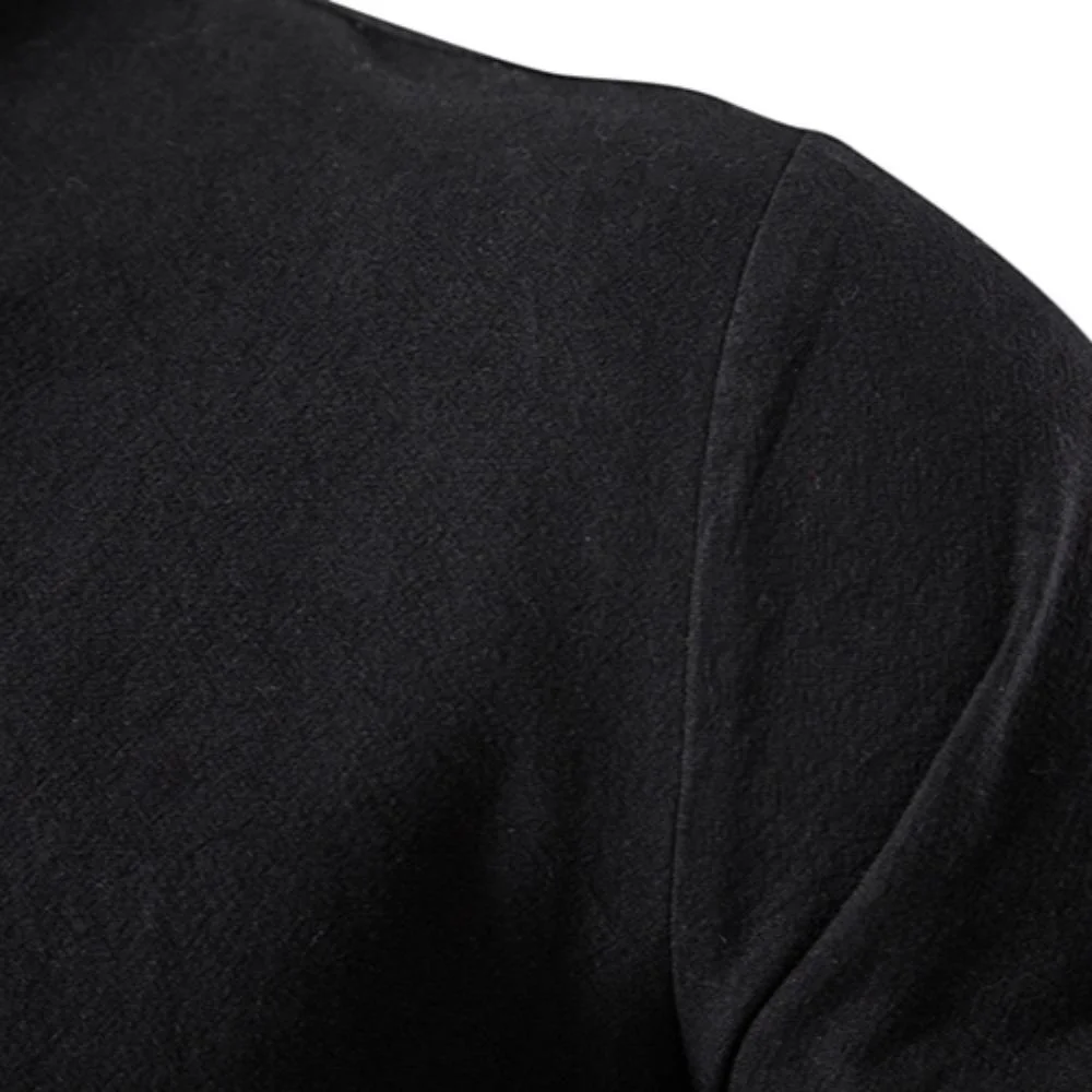 Chemise hawaïenne à col henley en lin-coton à manches longues pour homme — Image détaillée du produit 10
