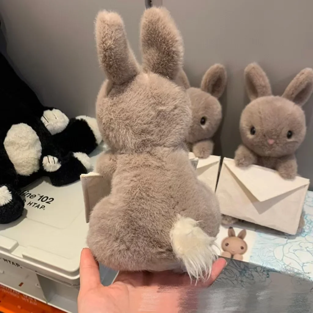 Messenger Bunny Plush Toy, Gray Cute Fluffy Companion Doll for Gifting — Product detail image 11