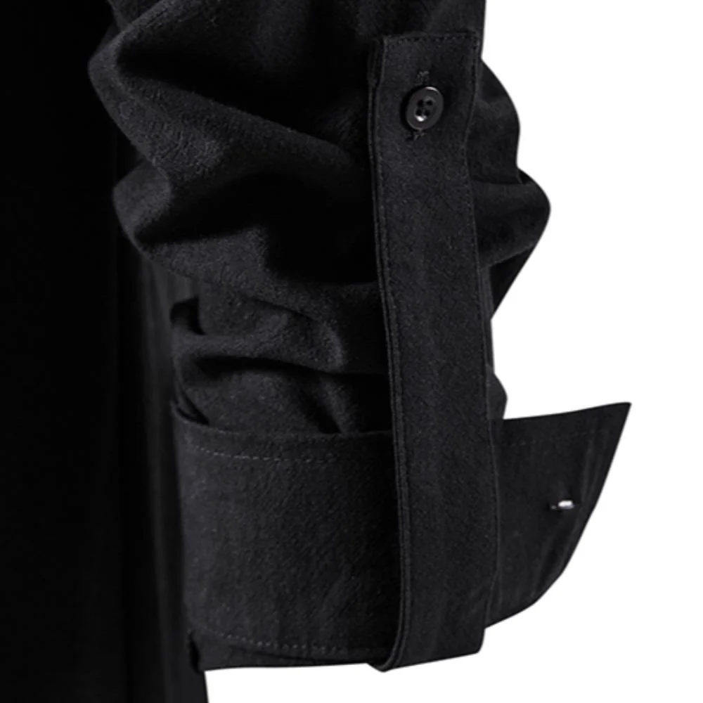 Chemise hawaïenne à col henley en lin-coton à manches longues pour homme — Image détaillée du produit 9