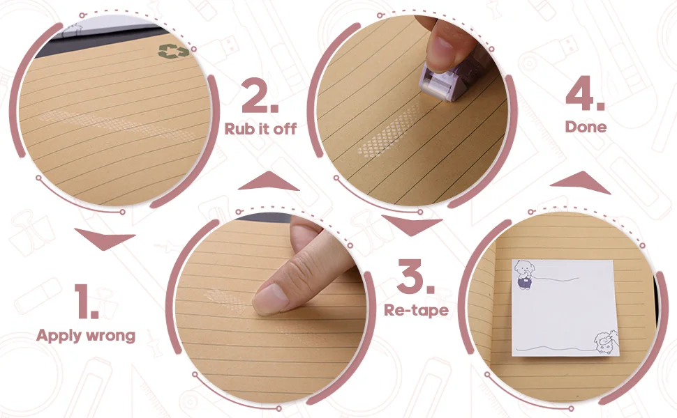 Secopad Double-Sided Tape Rollers, 4 Pack, 0.3 in — Product detail image 4