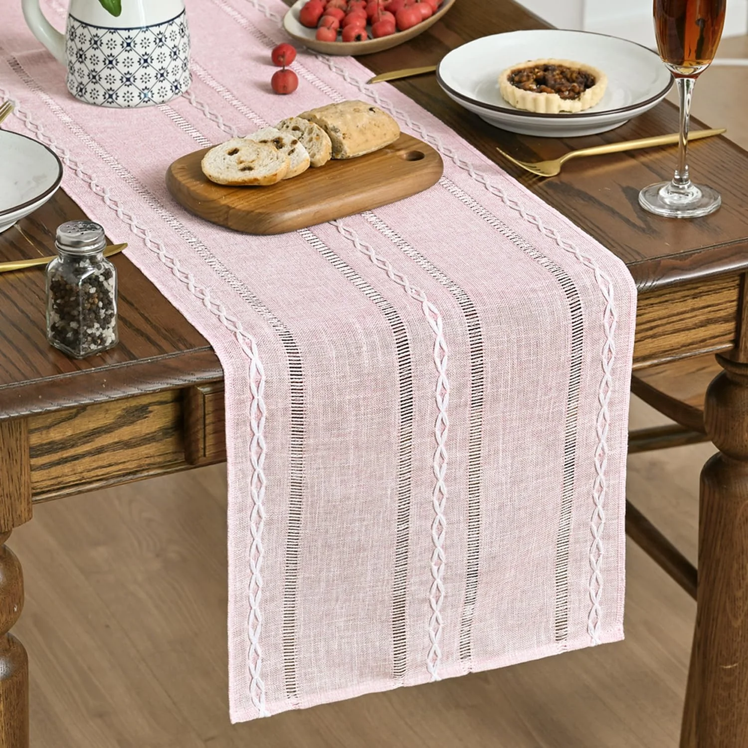 Artoid Mode Embroidered Linen Table Runner, 13 x 72 in — Product detail image 8