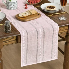 Artoid Mode Embroidered Linen Table Runner, 13 x 72 in-8