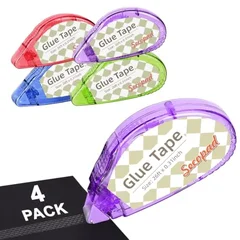 Secopad Double-Sided Tape Rollers, 4 Pack, 0.3 in-13