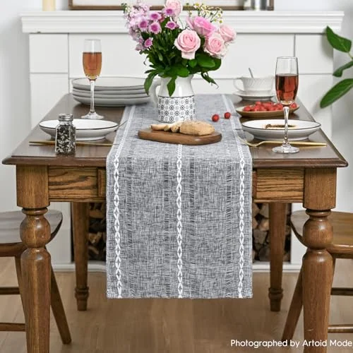 Artoid Mode Embroidered Linen Table Runner, 13 x 72 in — Product detail image 18