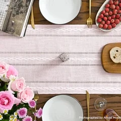 Artoid Mode Embroidered Linen Table Runner, 13 x 72 in-11