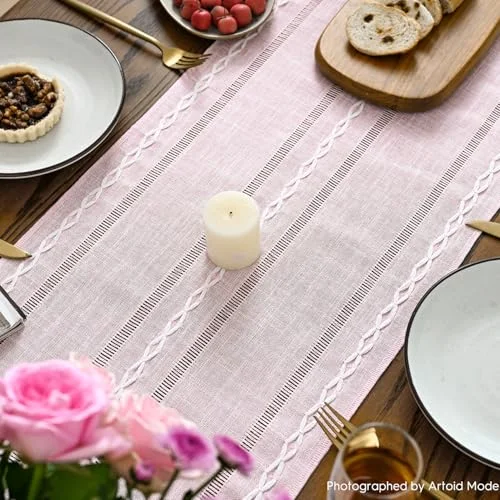 Artoid Mode Embroidered Linen Table Runner, 13 x 72 in — Product detail image 12