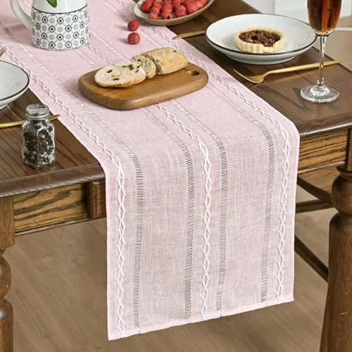 Artoid Mode Embroidered Linen Table Runner, 13 x 72 in — Product detail image 9