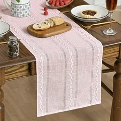 Artoid Mode Embroidered Linen Table Runner, 13 x 72 in-9