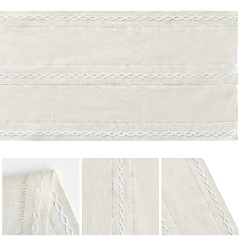Artoid Mode Embroidered Linen Table Runner, 13 x 72 in — Product detail image 6