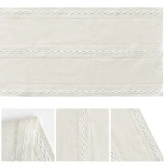 Artoid Mode Embroidered Linen Table Runner, 13 x 72 in-6