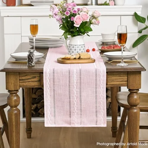 Artoid Mode Embroidered Linen Table Runner, 13 x 72 in — Product detail image 10