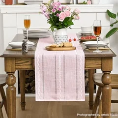 Artoid Mode Embroidered Linen Table Runner, 13 x 72 in-10