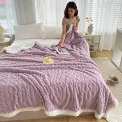 Double-Sided Fleece Jacquard Blanket-15