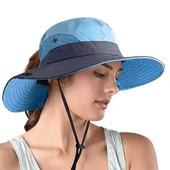 Women's Wide Brim Sun Protection Bucket Hat UPF 50+ UV Protection Summer Outdoor Hat-7