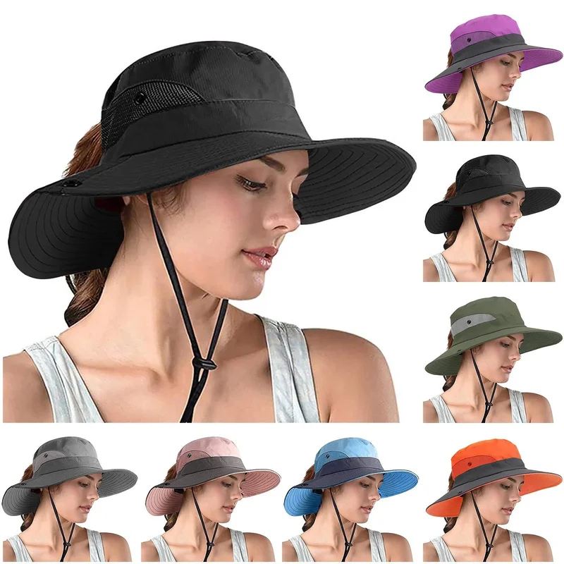 Women's Wide Brim Sun Protection Bucket Hat UPF 50+ UV Protection Summer Outdoor Hat