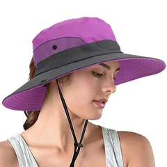 Women's Wide Brim Sun Protection Bucket Hat UPF 50+ UV Protection Summer Outdoor Hat-6
