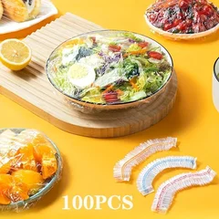 100-Pack PE Stretch Food Covers Disposable Elastic Bowl Covers-5