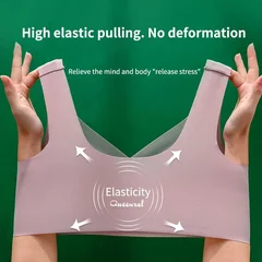Plus Size Seamless Sexy Push-Up Wireless Sports Bra-4