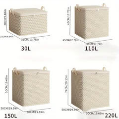 220L Fabric Storage Bag with Zippers & Handles-2