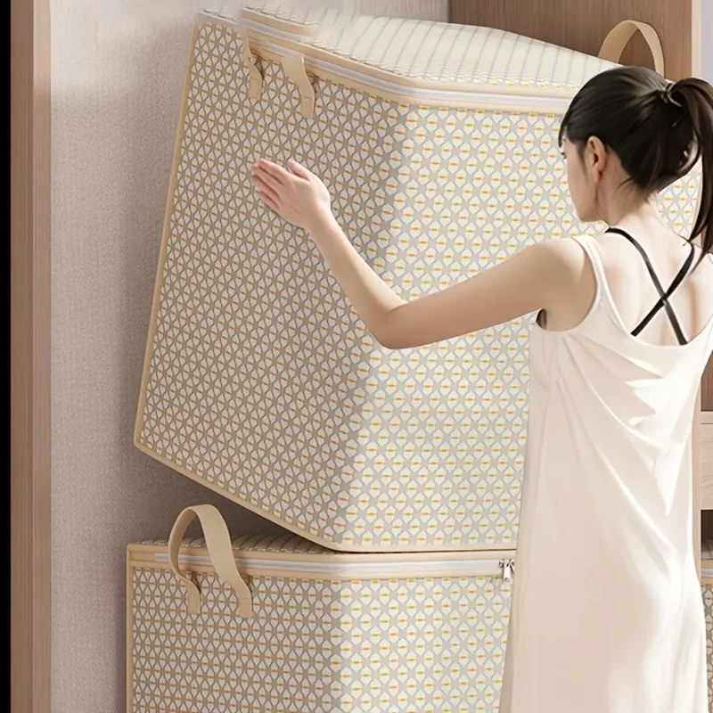 220L Fabric Storage Bag with Zippers & Handles