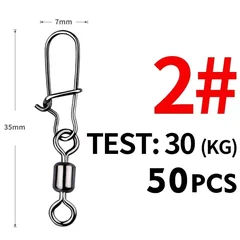 MEREDITH Stainless Steel Fishing Swivels, 50 Pieces-7