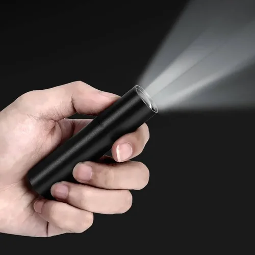 Mini Aluminum USB-Rechargeable LED Flashlight, 14500 Battery