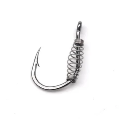 Stainless Steel Spring Fishing Hooks, 10 Pieces-2