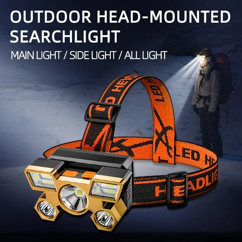 5-LED Headlamp Super Bright Rechargeable Head-Mounted Flashlight for Outdoor Night Fishing — Product detail image 6