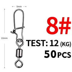 MEREDITH Stainless Steel Fishing Swivels, 50 Pieces-13
